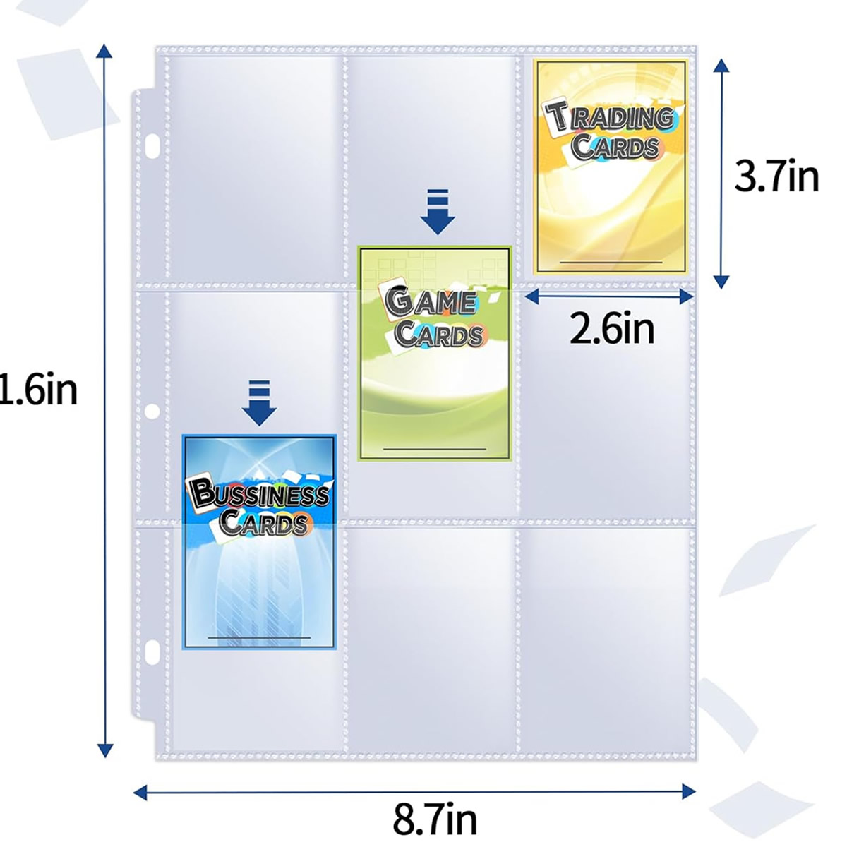 50 Pack 9 Pocket Card Sleeves  - Ring Binder Box reseña y precio