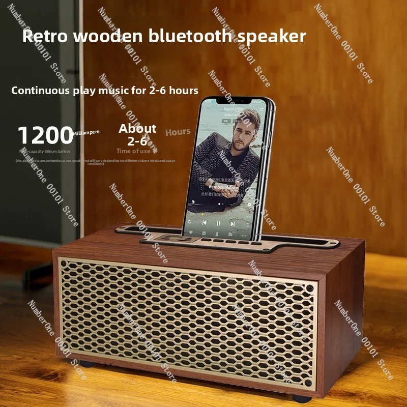 Retro Wooden Bluetooth Speaker - Desk Setup Design reseña y precio