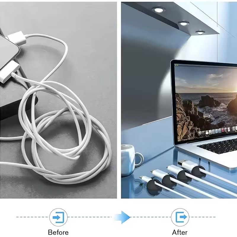 5/50Pcs Desktop Wall Cable Cli - Headphone Hook Under reseña y precio