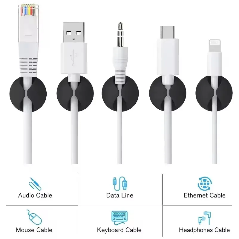 5/50Pcs Desktop Wall Cable Cli - Headphone Hook Under reseña y precio