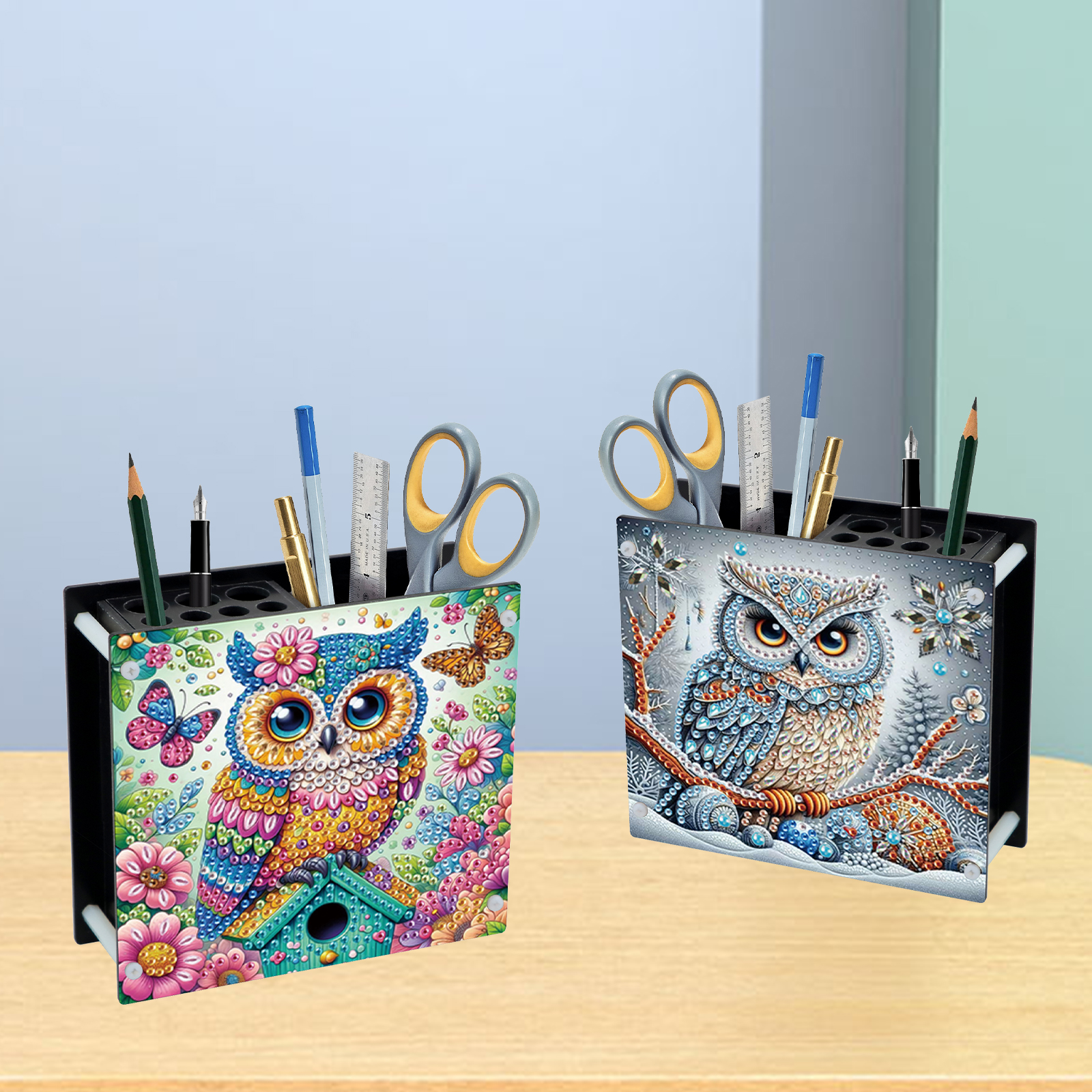 2Pcs Pen Holder Diamond Art Pa - Desk Setup Organization reseña y precio