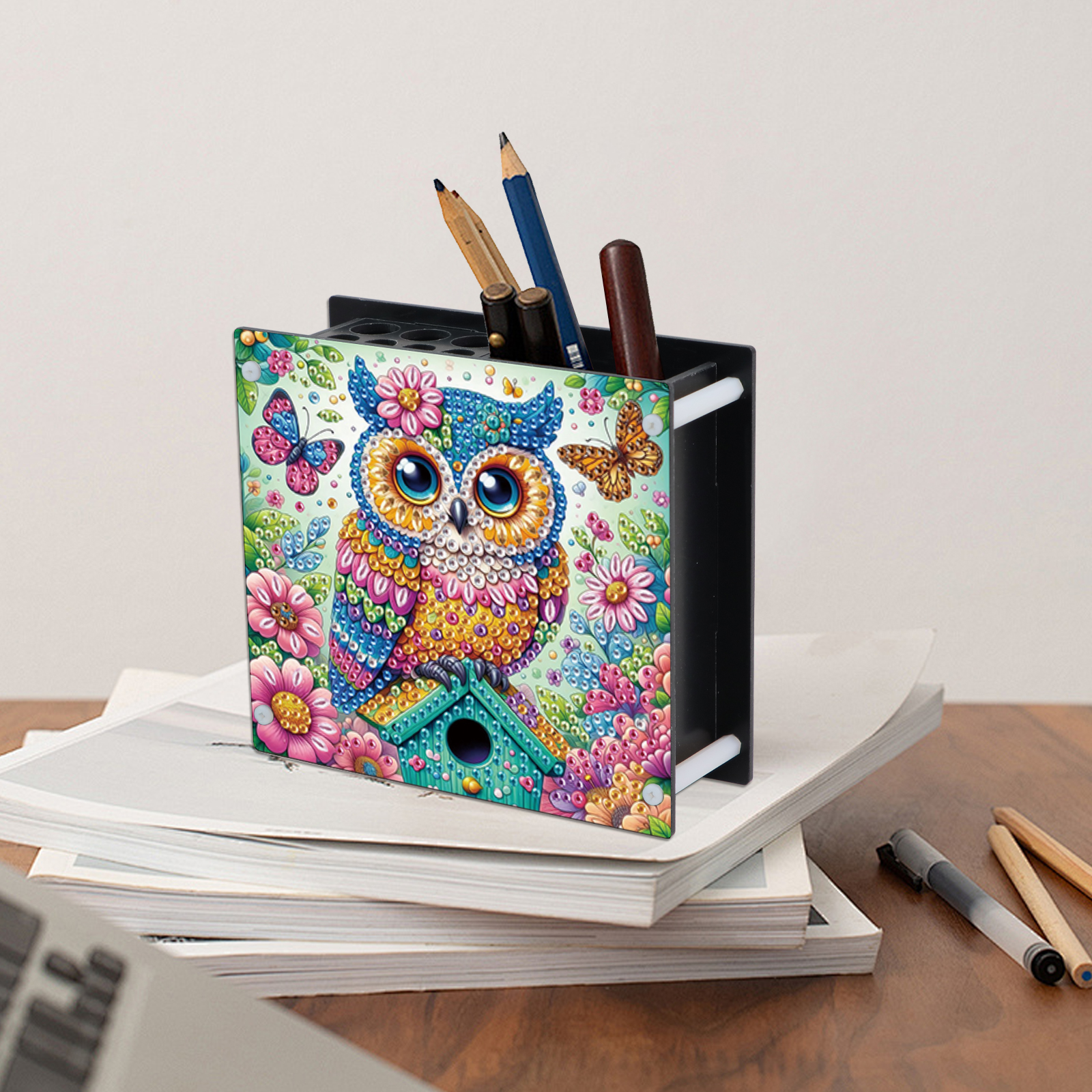 2Pcs Pen Holder Diamond Art Pa - Desk Setup Organization reseña y precio