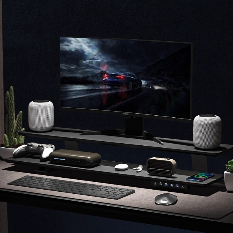 Solid Wood Gaming Desk Top wit - Desk Setup Usb Hub reseña y precio