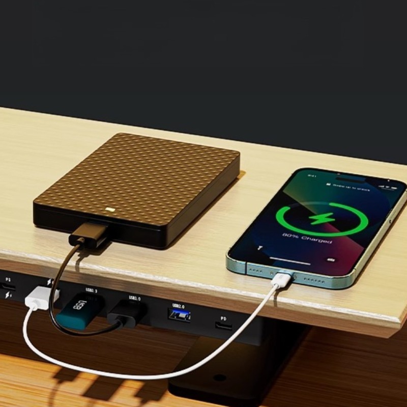 Solid Wood Gaming Desk Top wit - Desk Setup Usb Hub reseña y precio