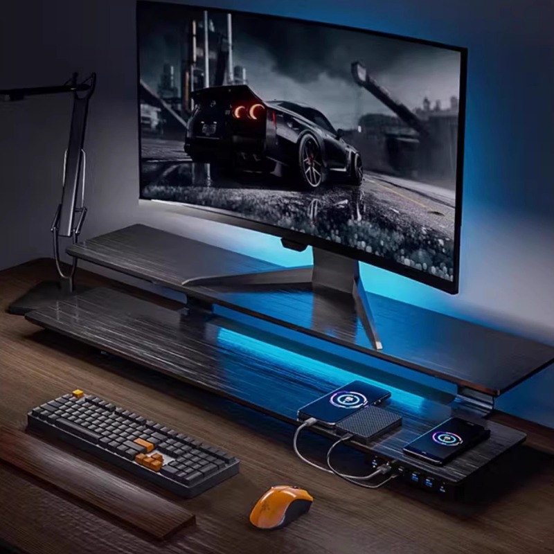 Solid Wood Gaming Desk Top wit - Desk Setup Usb Hub reseña y precio