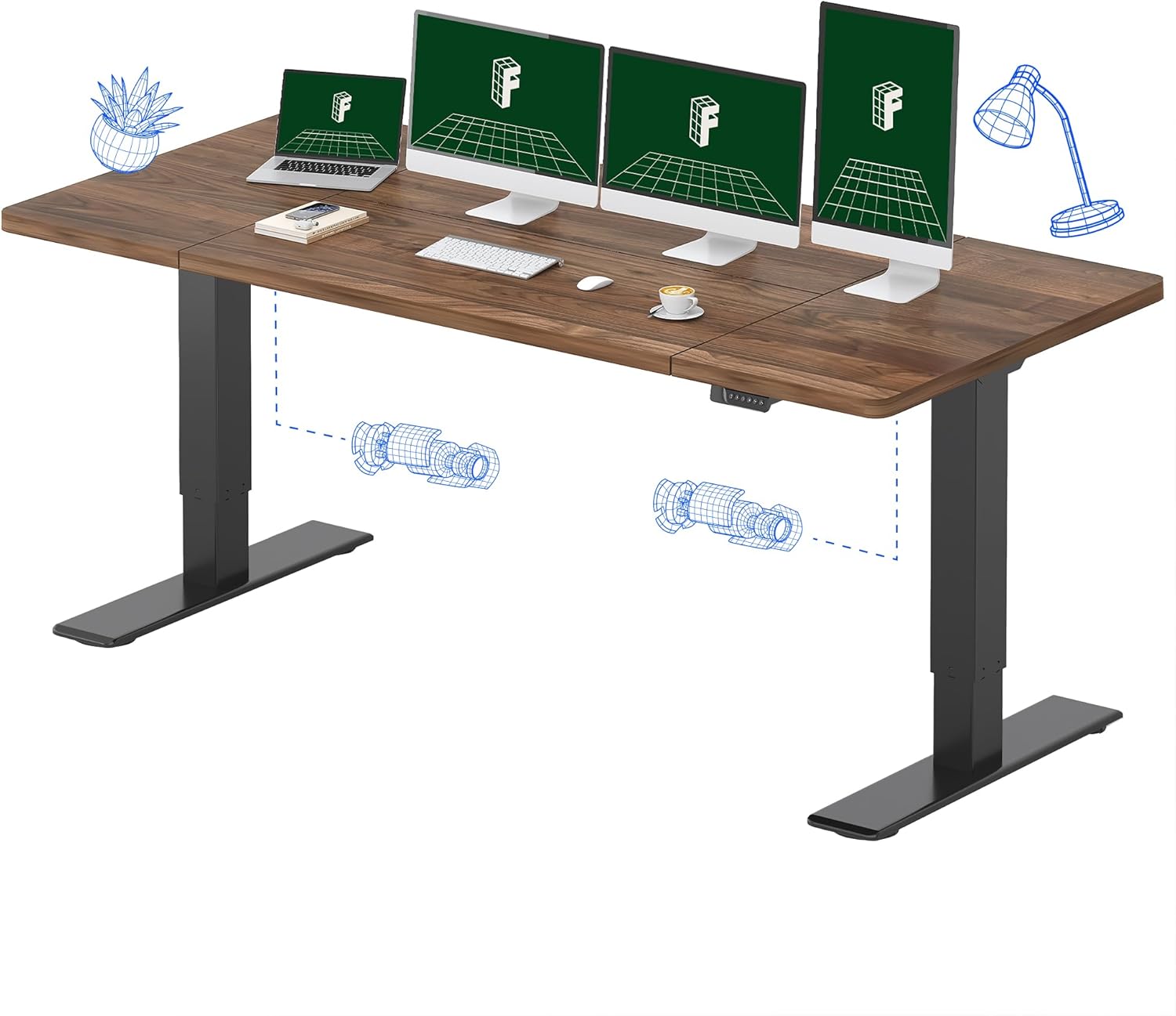 Electric Standing Desk with Du - Desk Setup In Office reseña y precio