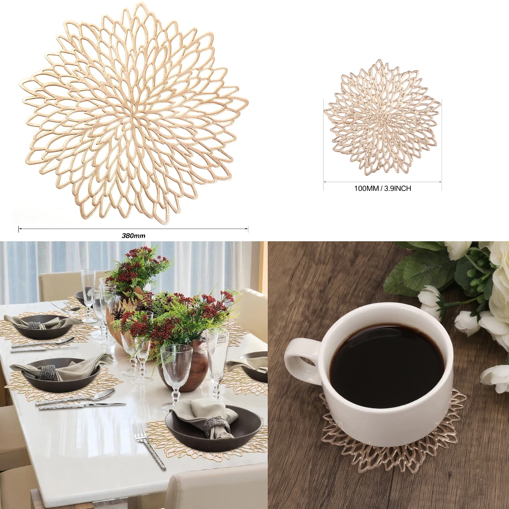 Set of 4 Metallic Placemats Se - Desk Setup Design reseña y precio