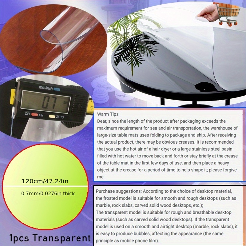 1pc 100/110/120cm Clear PVC Ro - Desk Setup Desk reseña y precio