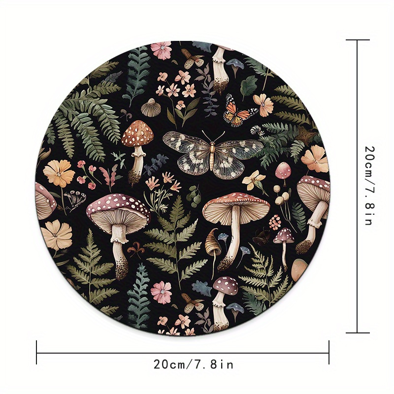 Round Forest Plant Mouse Pad R - Desk Setup For Office reseña y precio