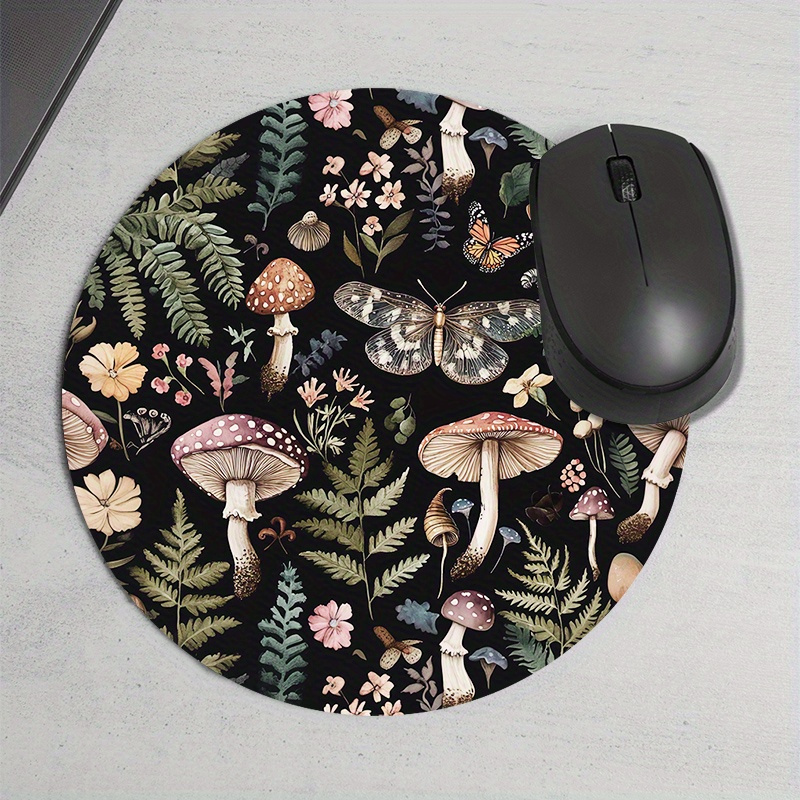Round Forest Plant Mouse Pad R - Desk Setup For Office reseña y precio