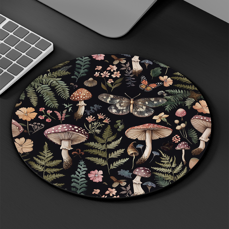 Round Forest Plant Mouse Pad R - Desk Setup For Office reseña y precio